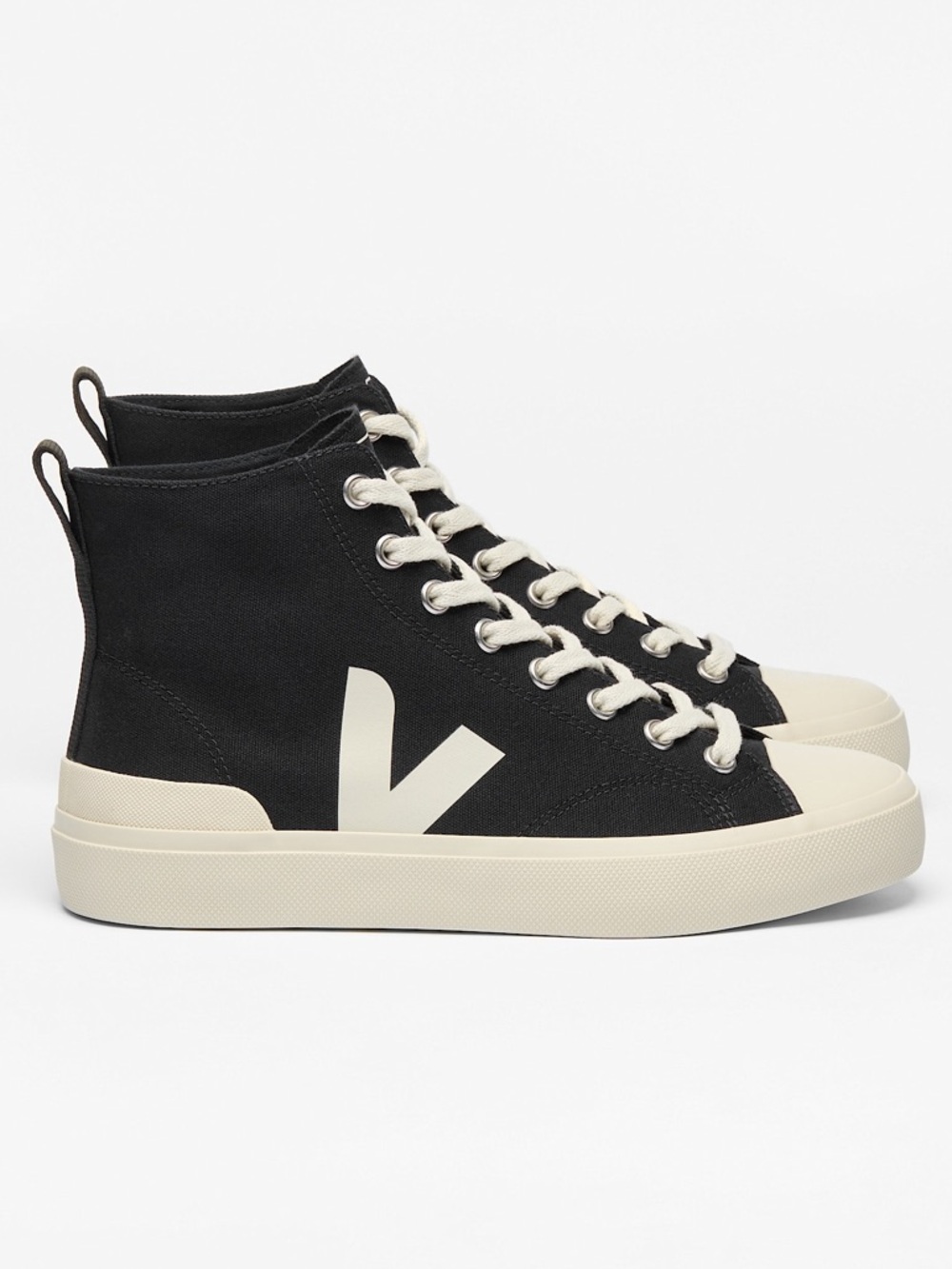 VEJA Wata II High Top Canvas Sneakers in Black/Pierre - Picture 3 of 13